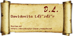 Davidovits Lázár névjegykártya